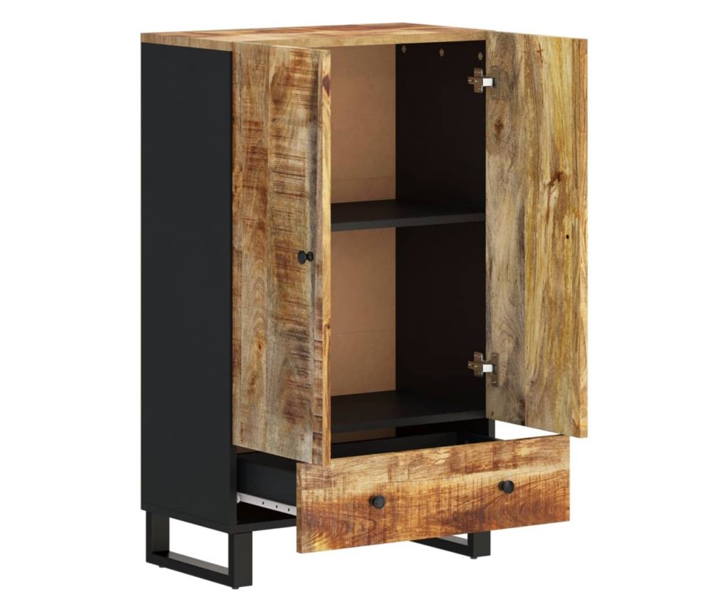 Шкаф с чекмеджета, 60x33x100 см, масивно дърво манго и желязо - 4