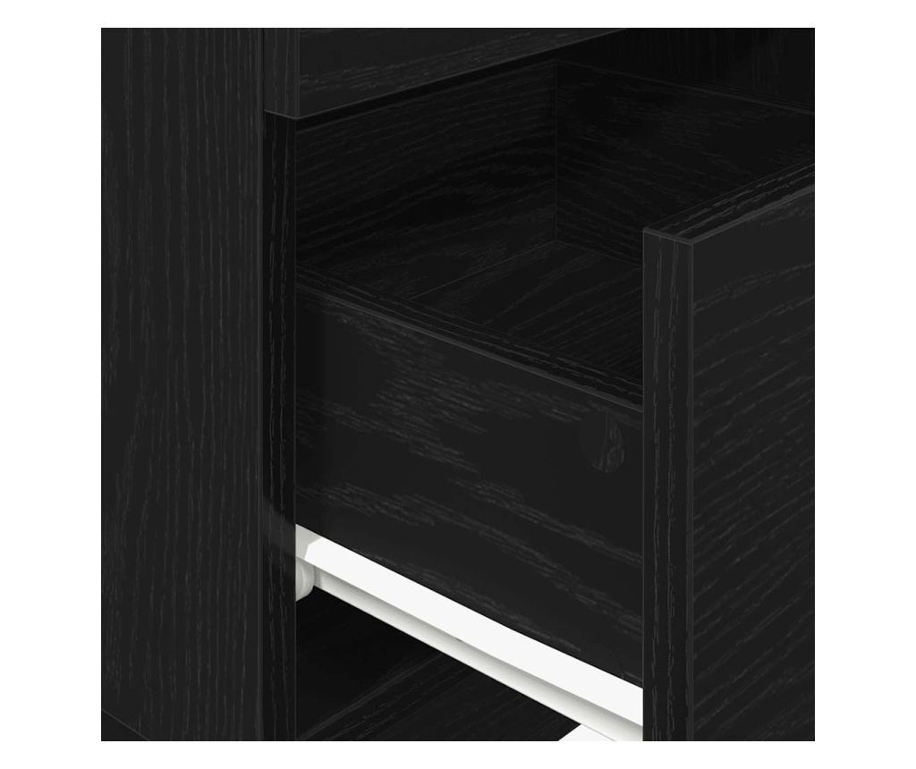 Noćni ormarić s 2 ladice, crni, 36x36x68 cm (2 komada) - 8