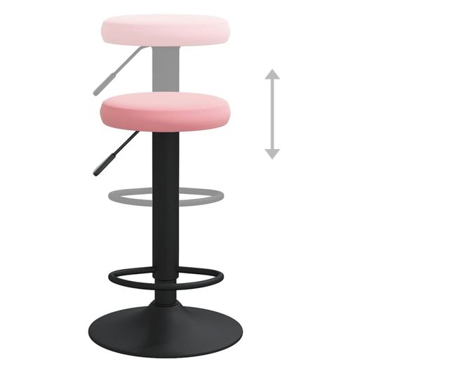 Barski stoli, 2 kosa, roza, žamet