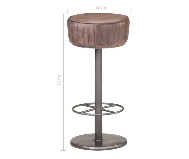 Barski stol, starinsko rjava, pravo usnje