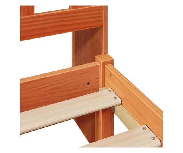 Рамка за легло с библиотека кафяво 150x200 см масивна борова дървесина