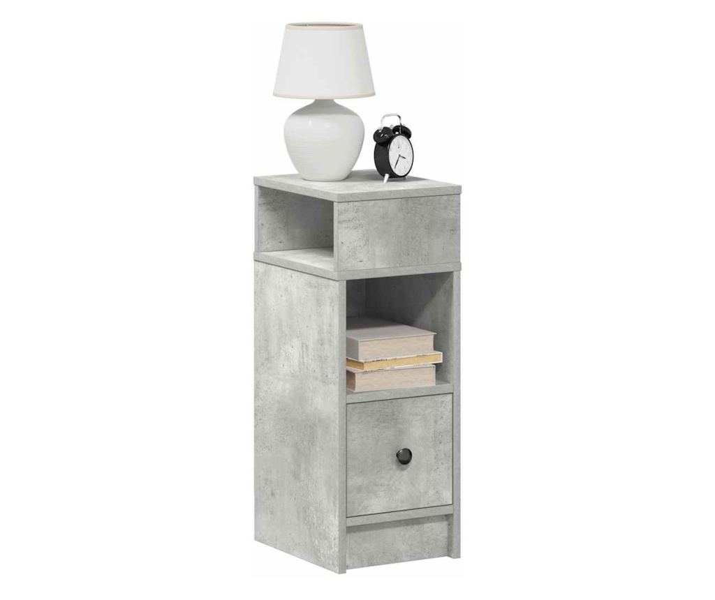 Noćni ormarić s ladicom sivi beton 25x31x66 cm - 2