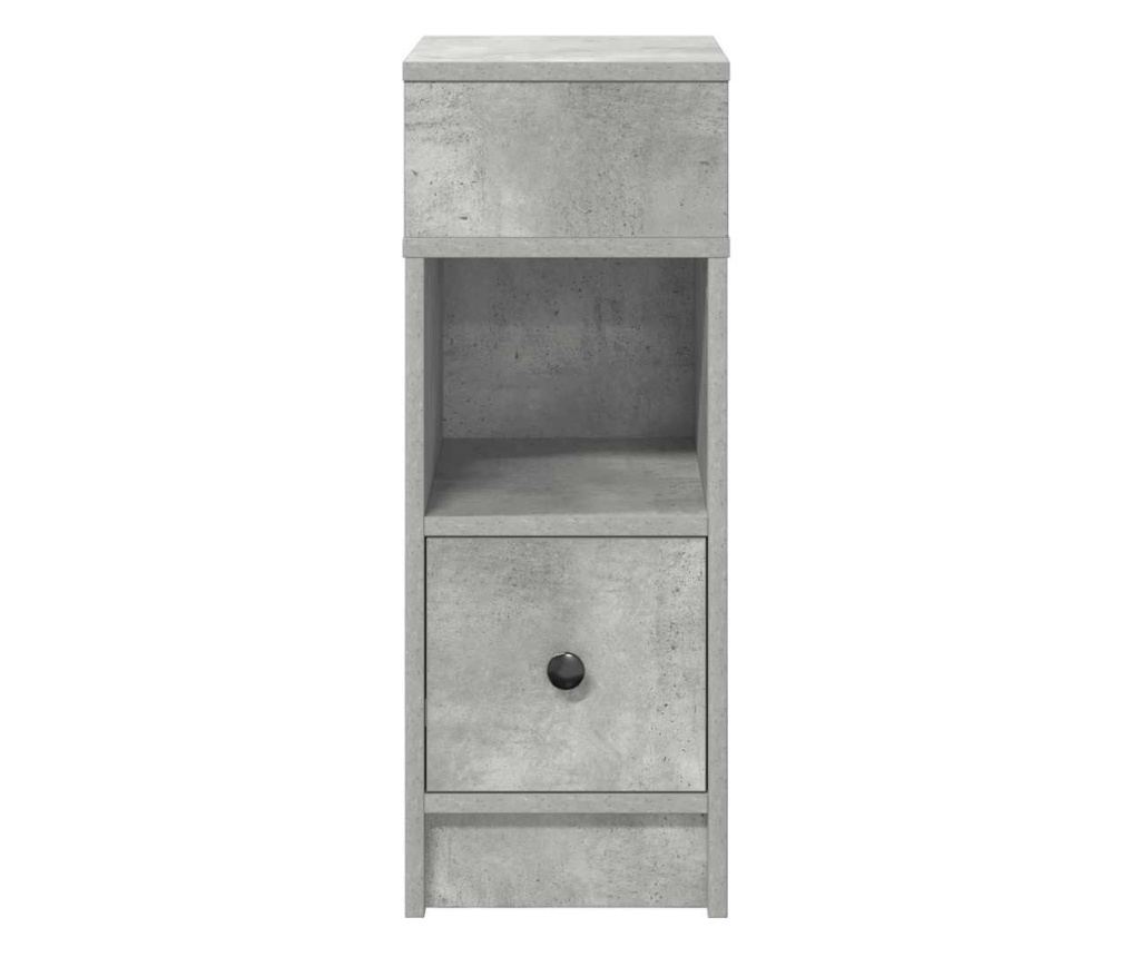 Noćni ormarić s ladicom sivi beton 25x31x66 cm - 4