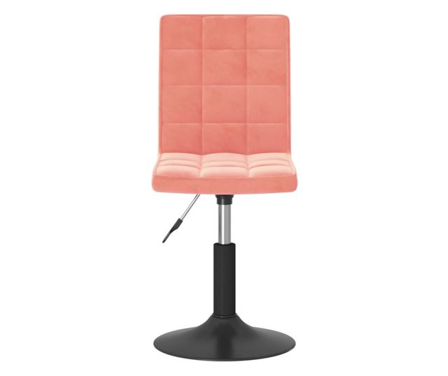 Vrtljivi jedilni stoli, 2 kosa, roza, žamet