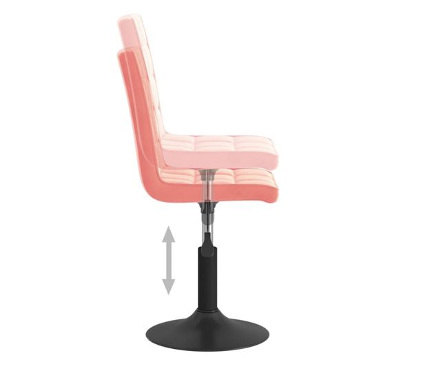 Vrtljivi jedilni stoli, 2 kosa, roza, žamet