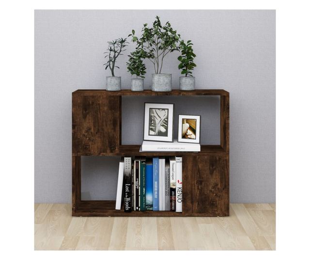 Етажерка/Разделител за стая, опушен дъб, 80x24x63 см