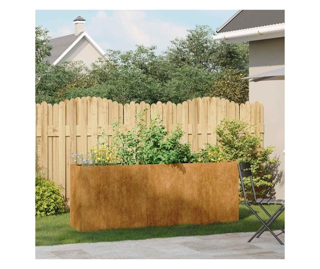 vidaXL Jardinieră Rusty 200x40x80 cm Oțel pentru intemperii