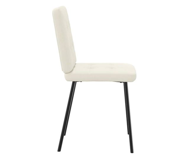 Kuhinjski stoli, komplet 6, kremni, žamet