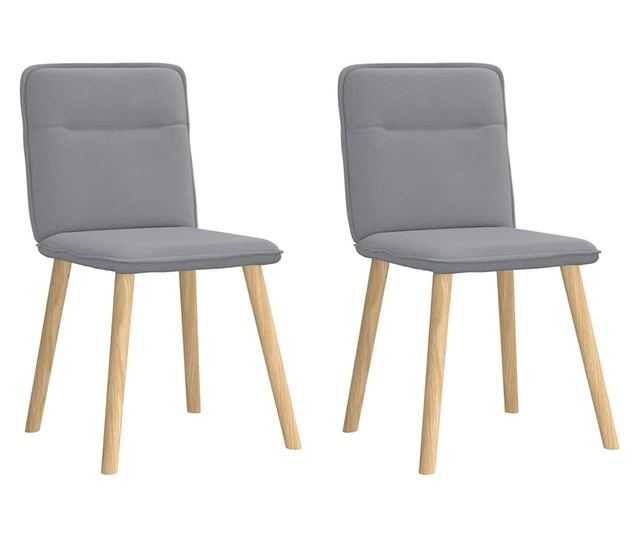 Kuhinjski stoli, 2 kosa, svetlo sivi, tekstil