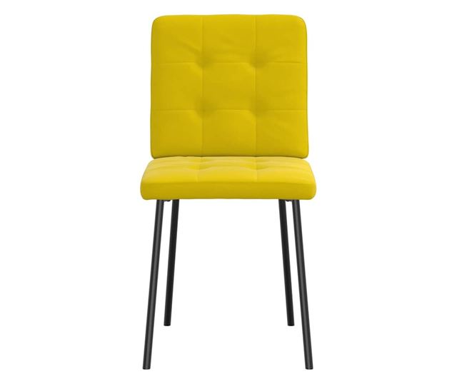 Jedilni stoli, 6 kosov, rumeni, žamet