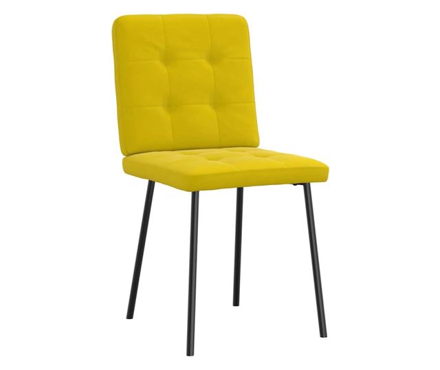 Jedilni stoli, 6 kosov, rumeni, žamet