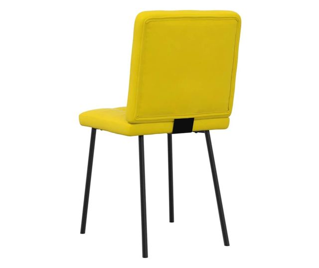 Jedilni stoli, 6 kosov, rumeni, žamet