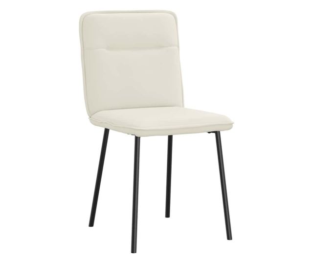 Jedilni stoli, komplet 4, kremni, žamet