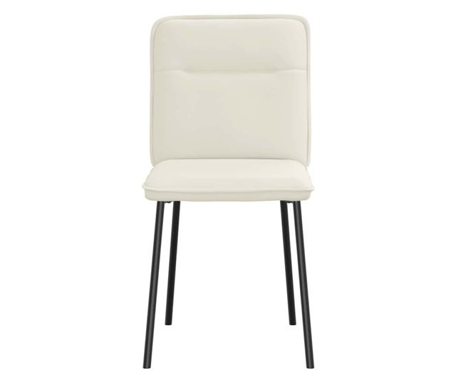 Jedilni stoli, komplet 4, kremni, žamet