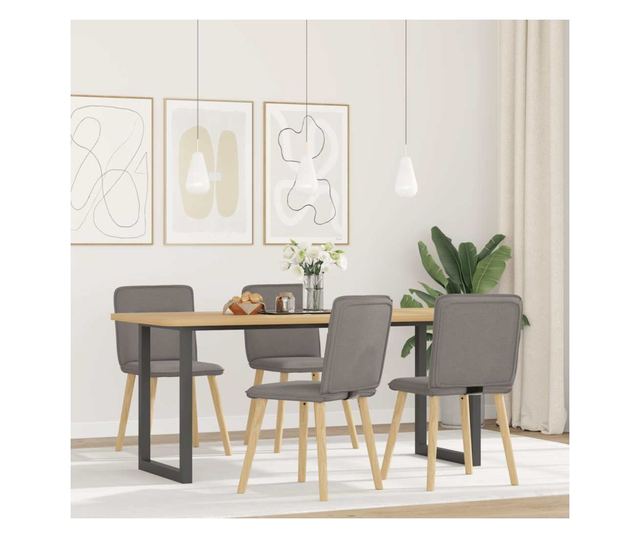 Jedilni stoli, komplet 4, taupe siva, tkanina