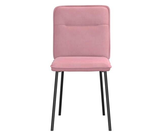 Jedilni stoli, komplet 4, roza, žamet