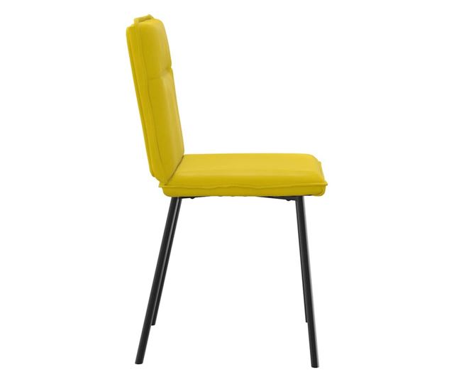 Jedilni stoli, 6 kosov, rumeni, žamet