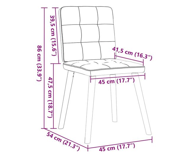 Jedilni stoli 6 kosov Jeans modra tkanina