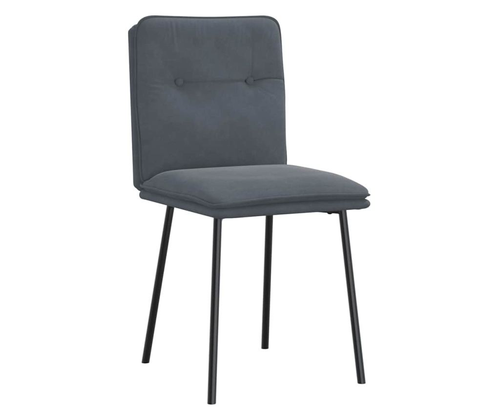 Kuhinjski stoli, komplet 6, temno sivi, žamet - 3