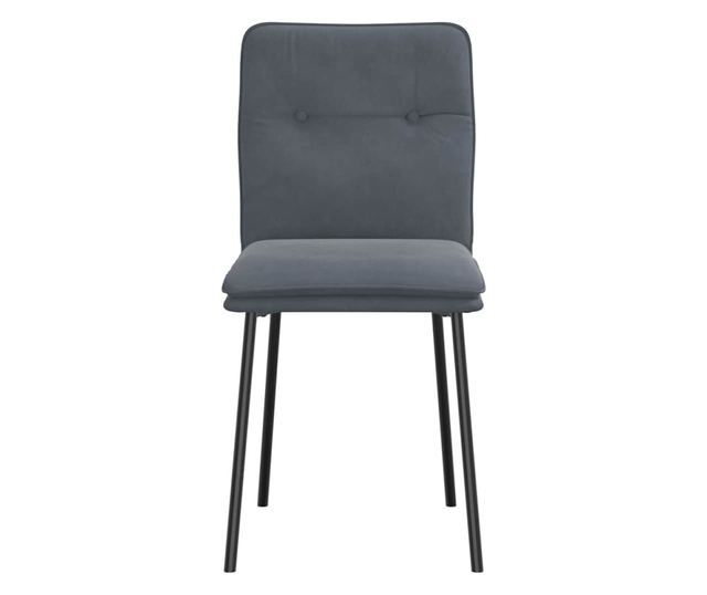 Kuhinjski stoli, komplet 6, temno sivi, žamet