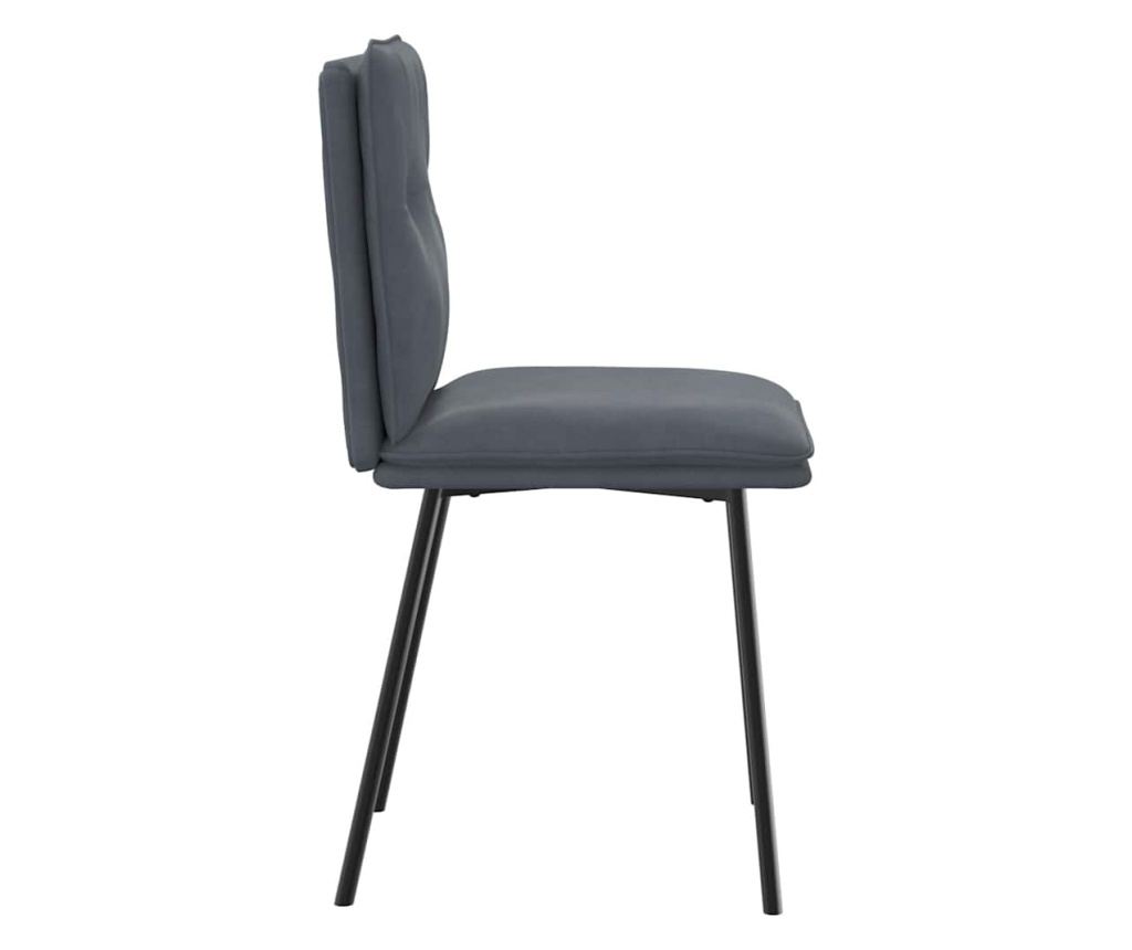 Kuhinjski stoli, komplet 6, temno sivi, žamet - 5