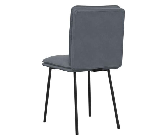 Kuhinjski stoli, komplet 6, temno sivi, žamet