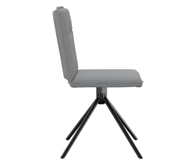 Jedilni stoli, komplet 6, svetlo sivi, blago