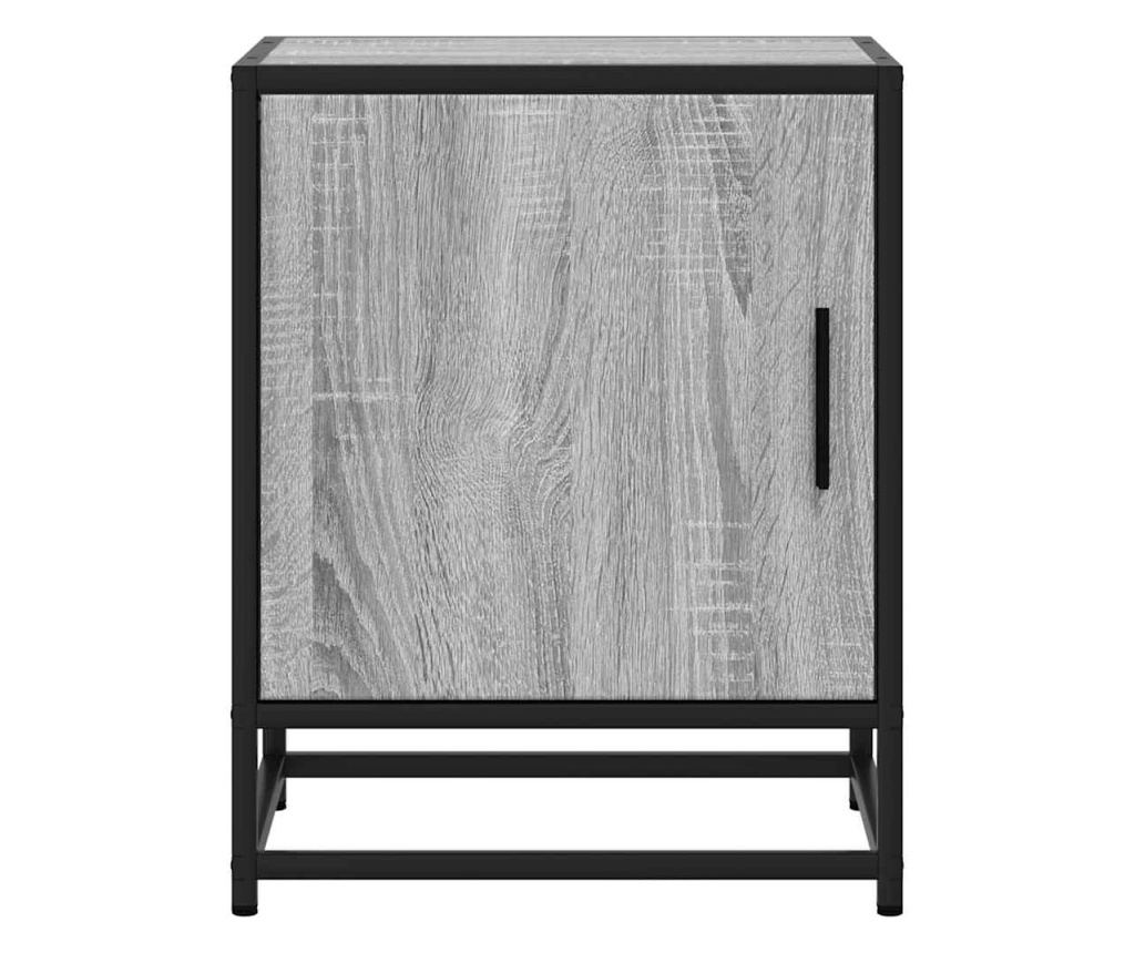 2 komada Noćni Ormarić Sonoma Siva 40x31x50 cm Obrađeno Drvo i Metal - 5