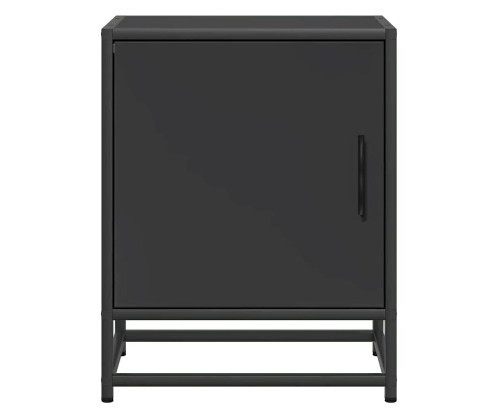 Crni noćni ormarić 40X31X50 cm od obrađenog drveta i metala - 5