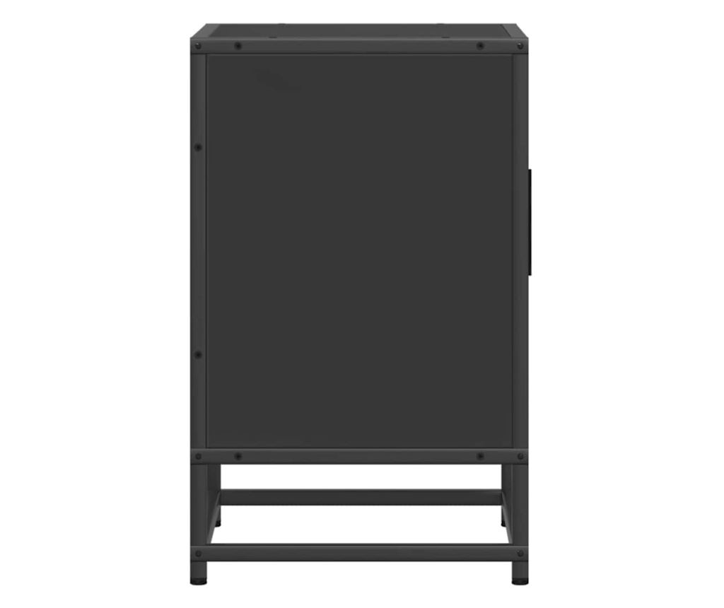 Crni noćni ormarić 40X31X50 cm od obrađenog drveta i metala - 7