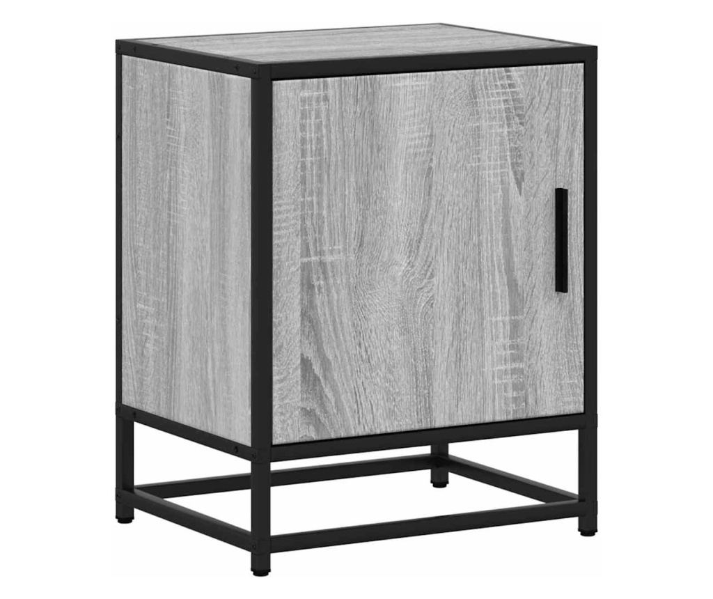 2 komada Noćni Ormarić Sonoma Siva 40x31x50 cm Obrađeno Drvo i Metal - 6