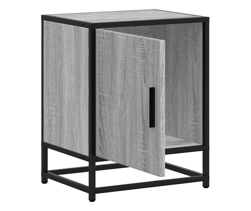 2 komada Noćni Ormarić Sonoma Siva 40x31x50 cm Obrađeno Drvo i Metal - 8