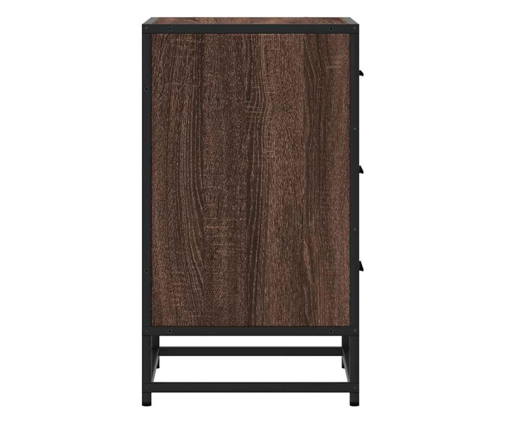 Noćni ormarić Brown Oak 40X34,5X60 Cm (Obrađeno drvo i metal) - 6