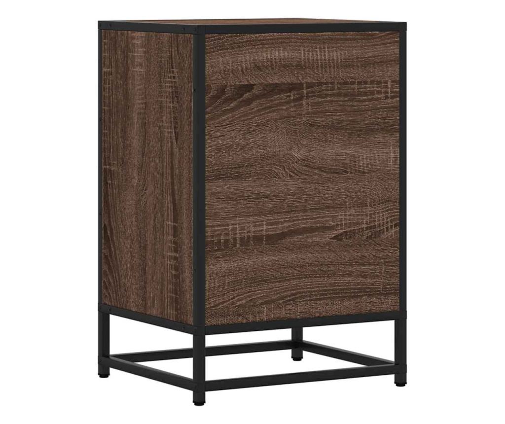 Noćni ormarić Brown Oak 40X34,5X60 Cm (Obrađeno drvo i metal) - 7