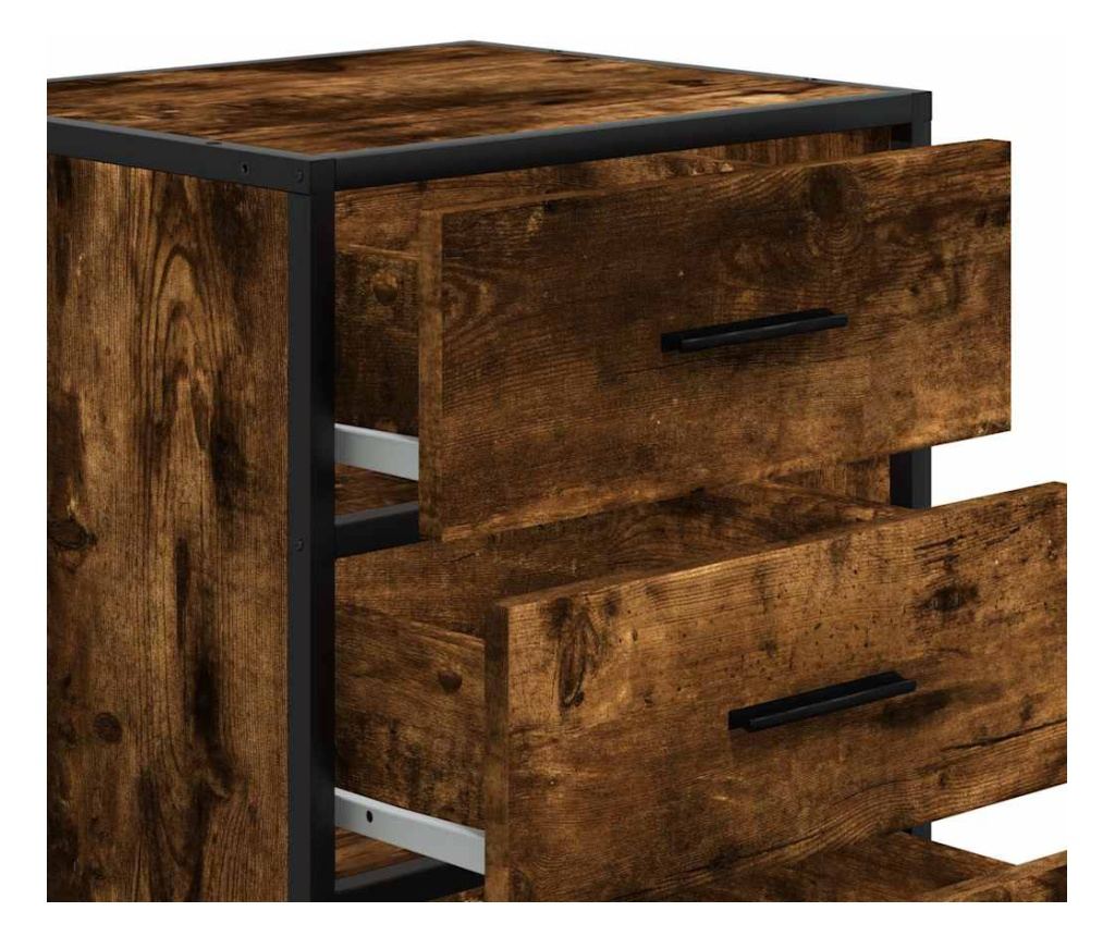 Noćni ormarić Smoked Oak 40X34,5X60 cm (Obrađeno drvo i metal) - 8