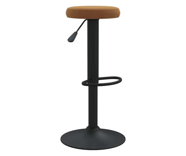 Barski stoli, 2 kosa, rjavi, žamet