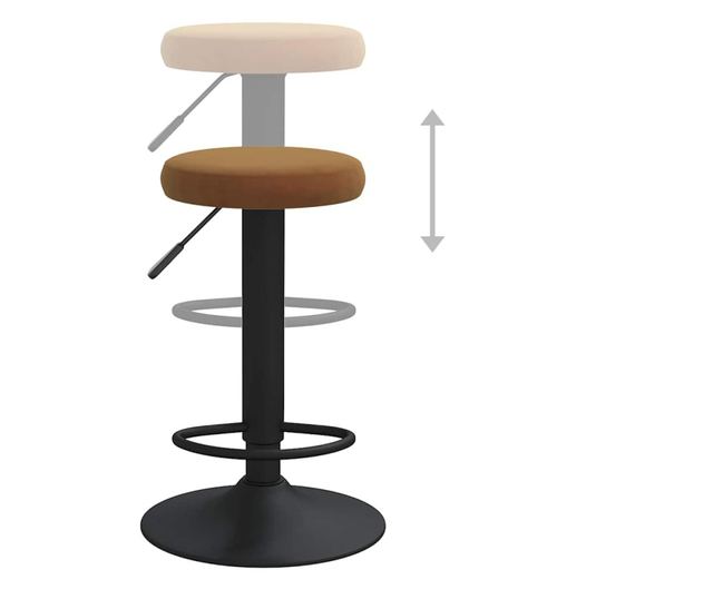 Barski stoli, 2 kosa, rjavi, žamet