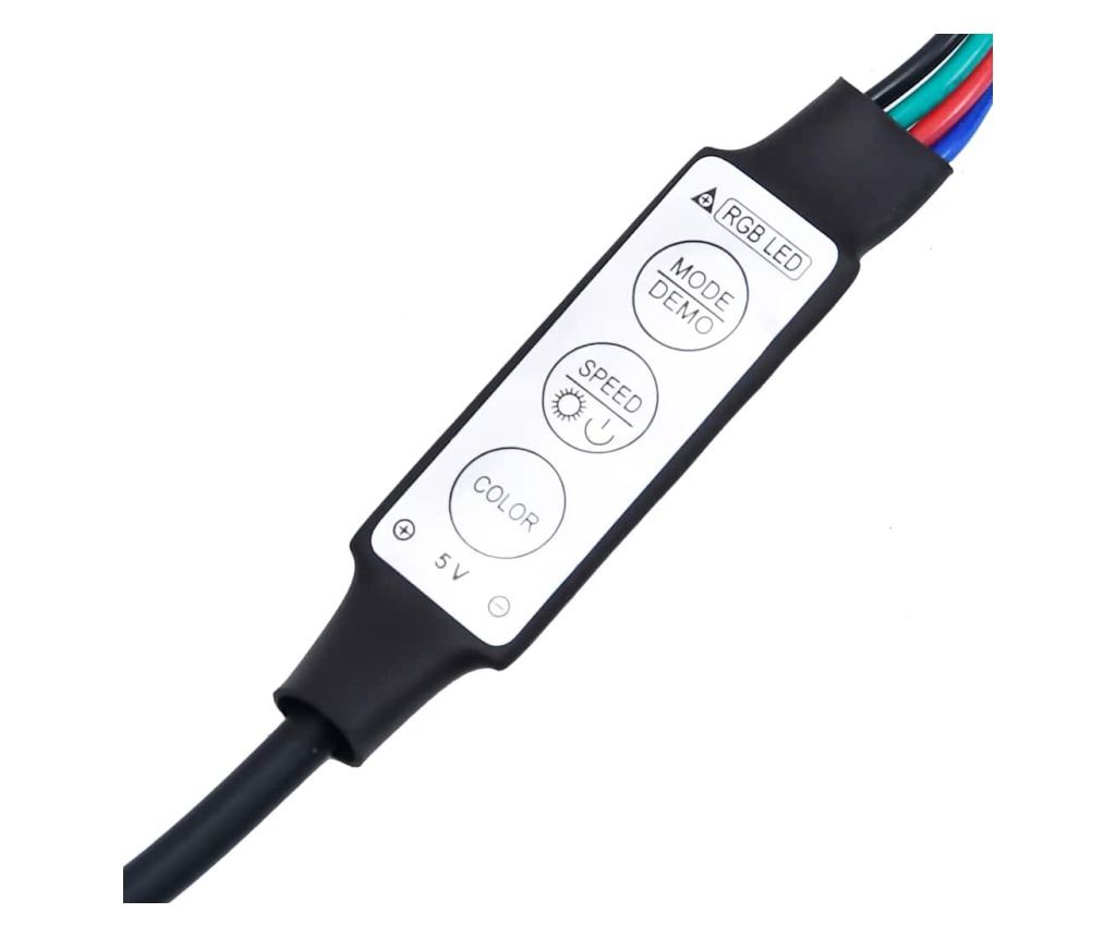 LED легло, бяло, 90x200 см, масивно дърво - 8