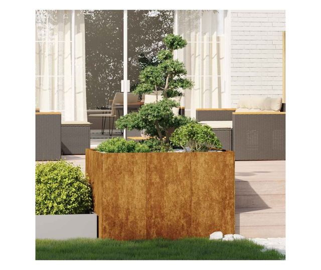 vidaXL Jardinieră Rusty 120x80x80 cm Oțel pentru intemperii
