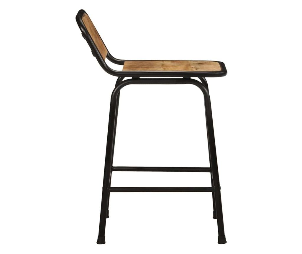 Barski stoli 4 kosi 46x35,5x70 cm Masiven grob mangov les - 3