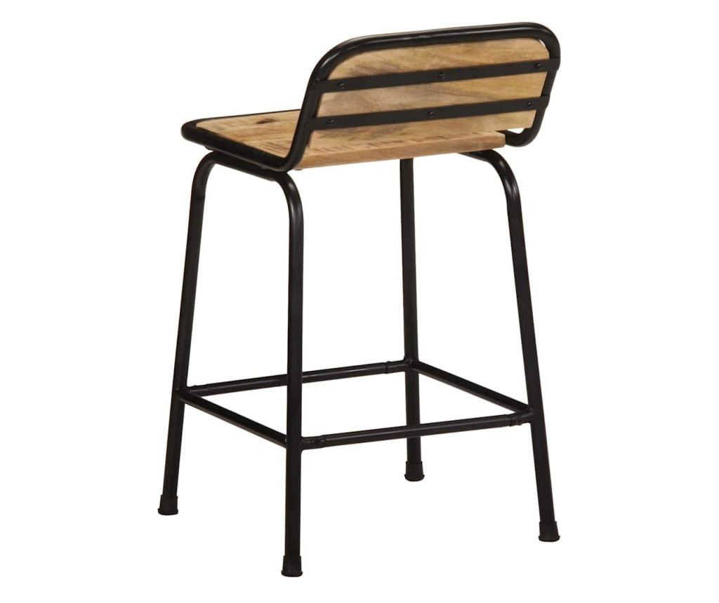 Barski stoli 4 kosi 46x35,5x70 cm Masiven grob mangov les - 4