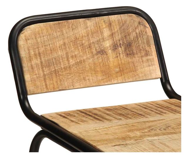 Barski stoli 4 kosi 46x35,5x70 cm Masiven grob mangov les