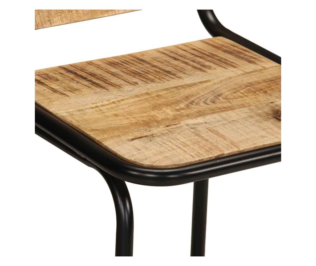 Barski stoli 4 kosi 46x35,5x70 cm Masiven grob mangov les - 6