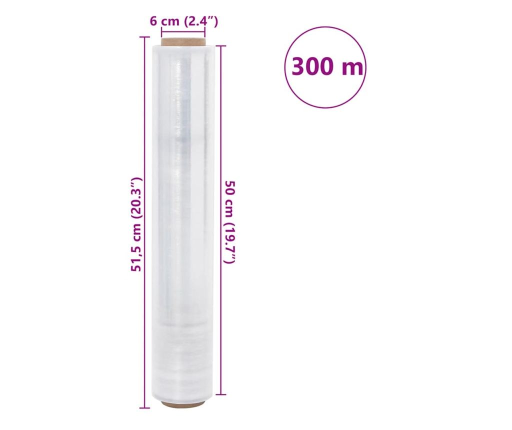 Стреч фолио 6 бр Прозрачно 23 μm 50 cm x 300 m - 7