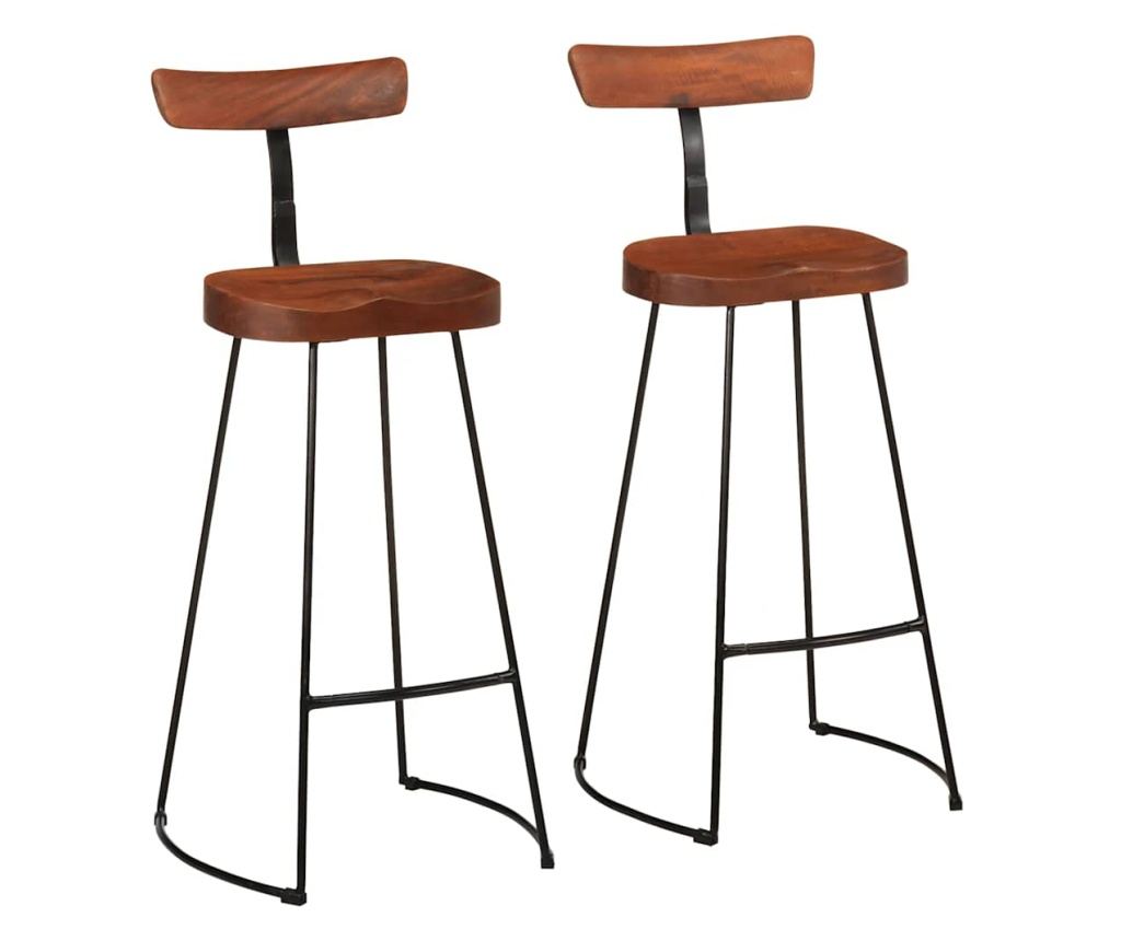 Barski stoli 2 kosa 49x43x103 cm Trden mangov les - 2