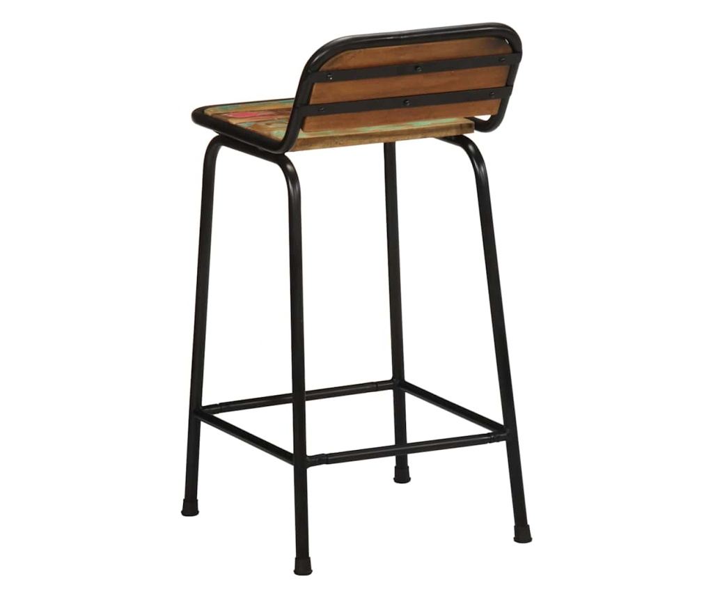 Barski stoli 2 kosa 46x35,5x80 cm Masiven predelan les - 4