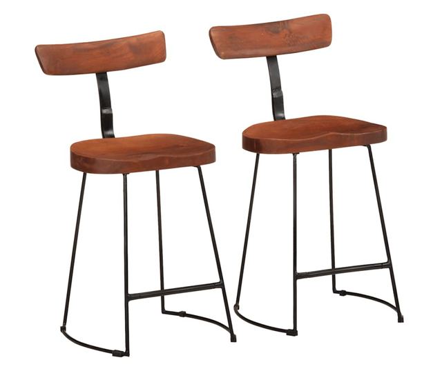 Barski stoli 2 kosa 49x43x79 cm Trden mangov les