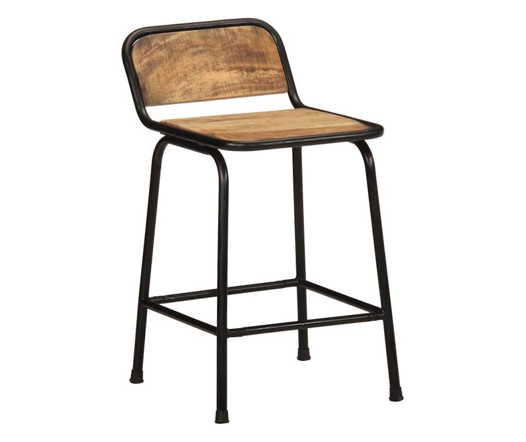 Barski stoli 4 kosi 46x35,5x70 cm Masiven grob mangov les - 9