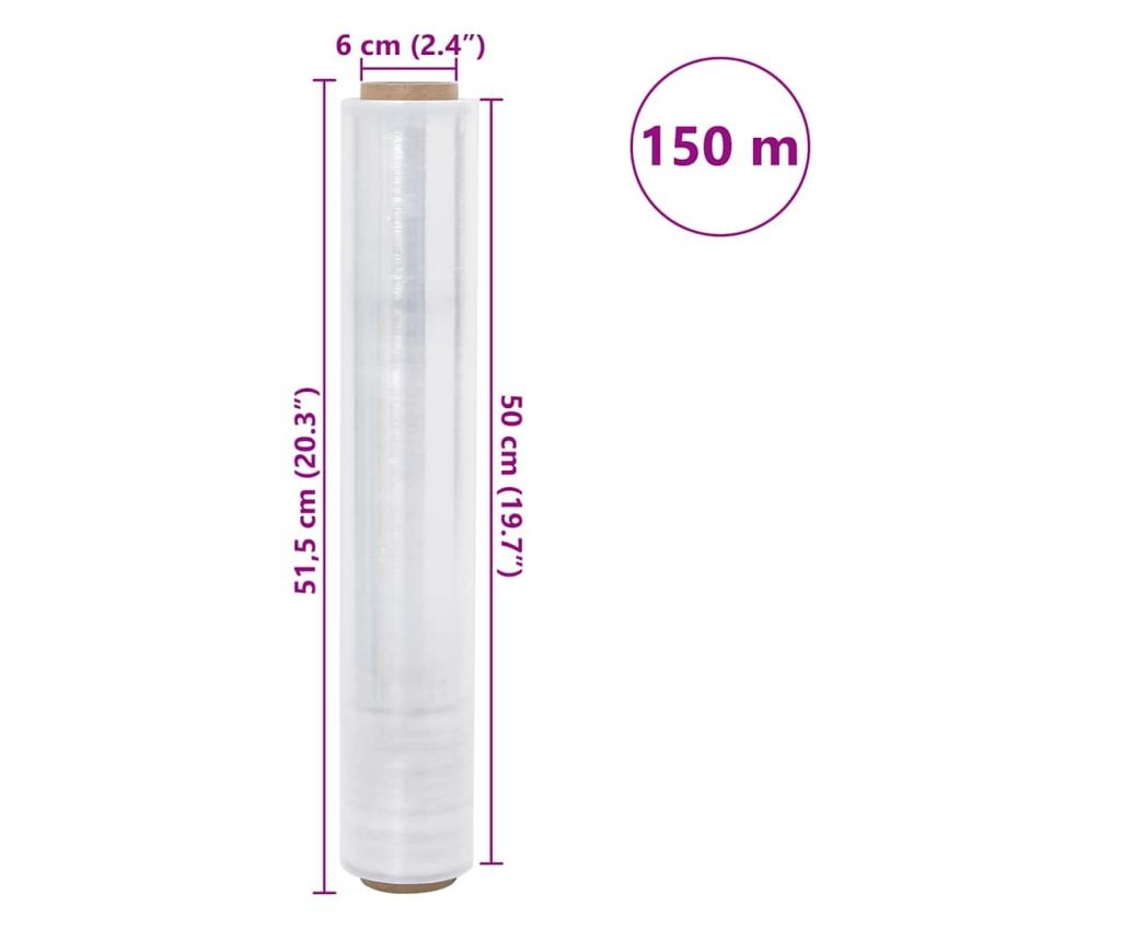 Стреч фолио 6 бр Прозрачно 30 μm 50 cm x 150 m - 7