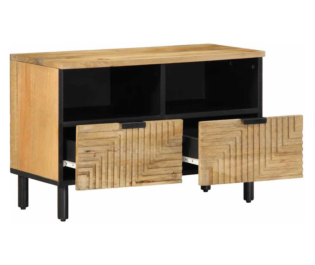 TV шкаф кафяв 70x33x46 cm масивна дървесина манго - 3
